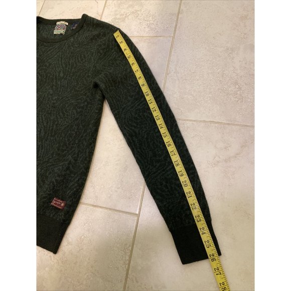 SCOTCH & SODA 100% Merino Wool Sweater XL L Dark Green Geometric Pattern - Picture 11 of 16